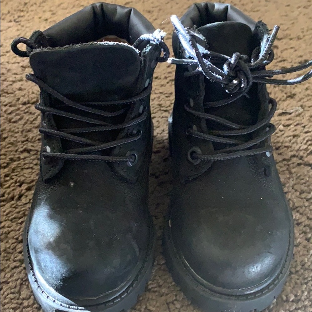 Kids Black Timberlands